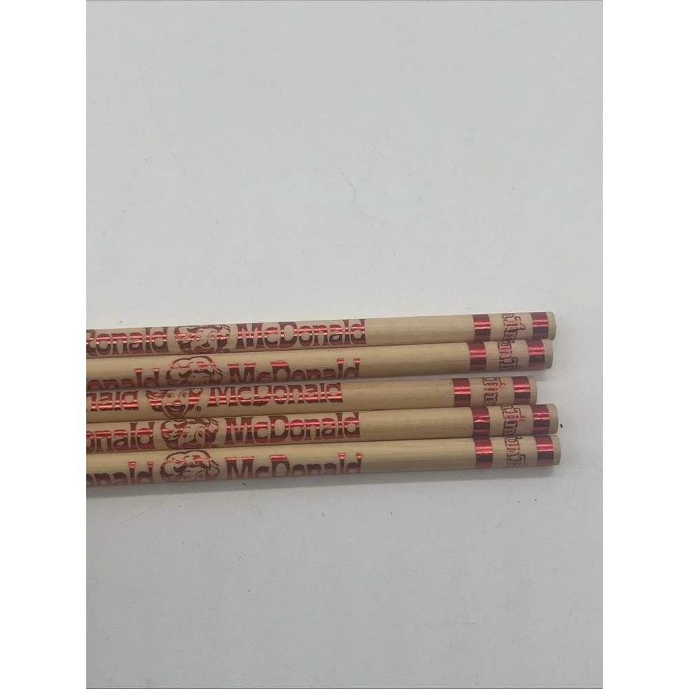Lot Of 5 NeW McDONALDS 2010 RONALD MCDONALD FUN TIMES WOOD PENCILS~SET Rare